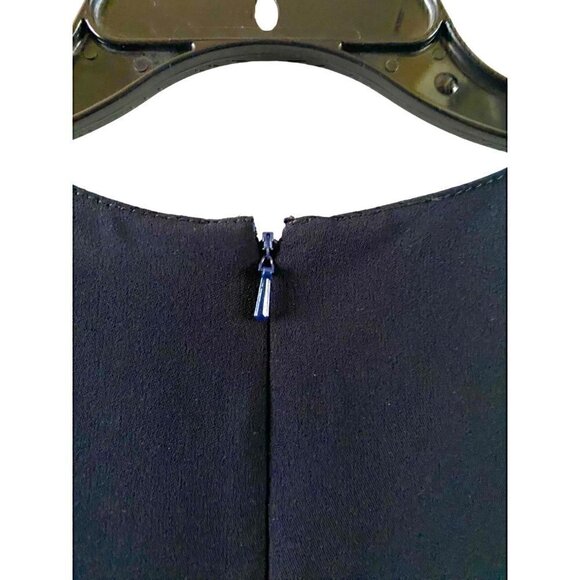 Vince Navy Blue Pintuck Jumpsuit Size 4 Sleeveless Slim Leg V Neck Cuffed Ankle - Picture 7 of 13